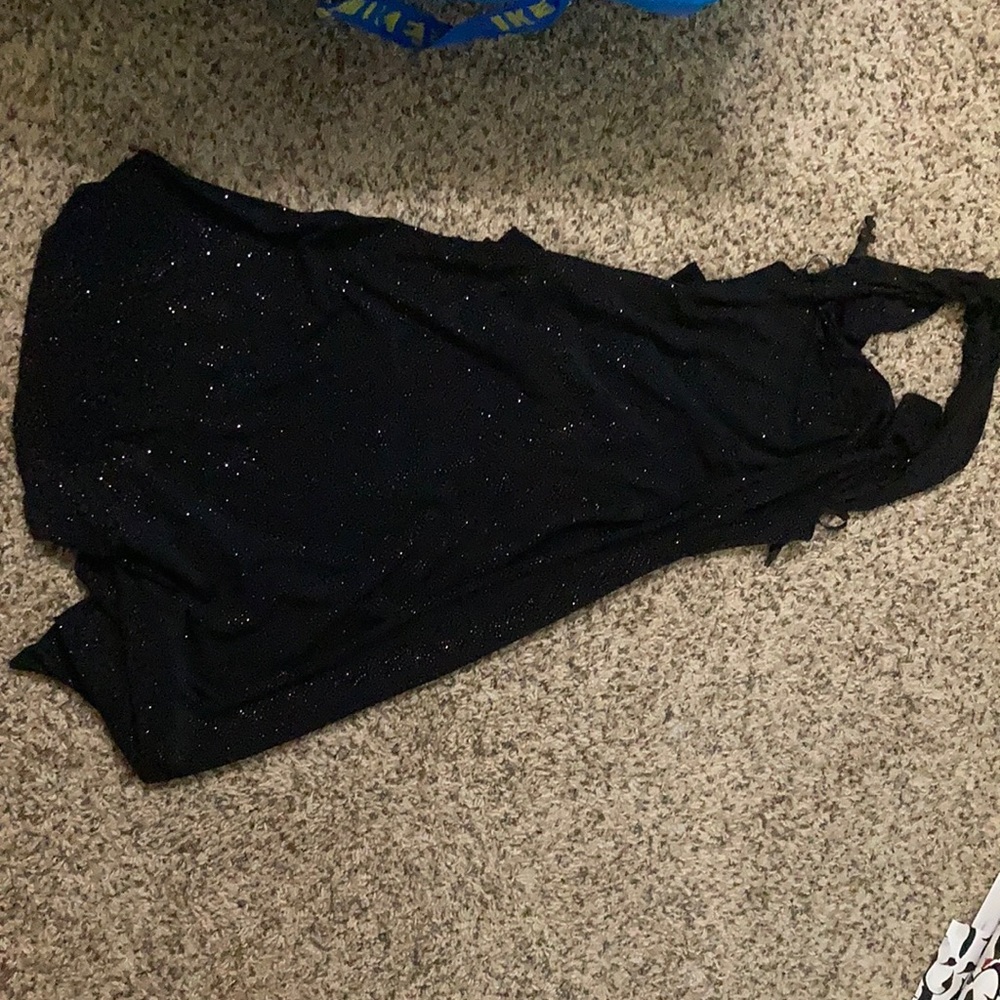 Black sparkly halter dress